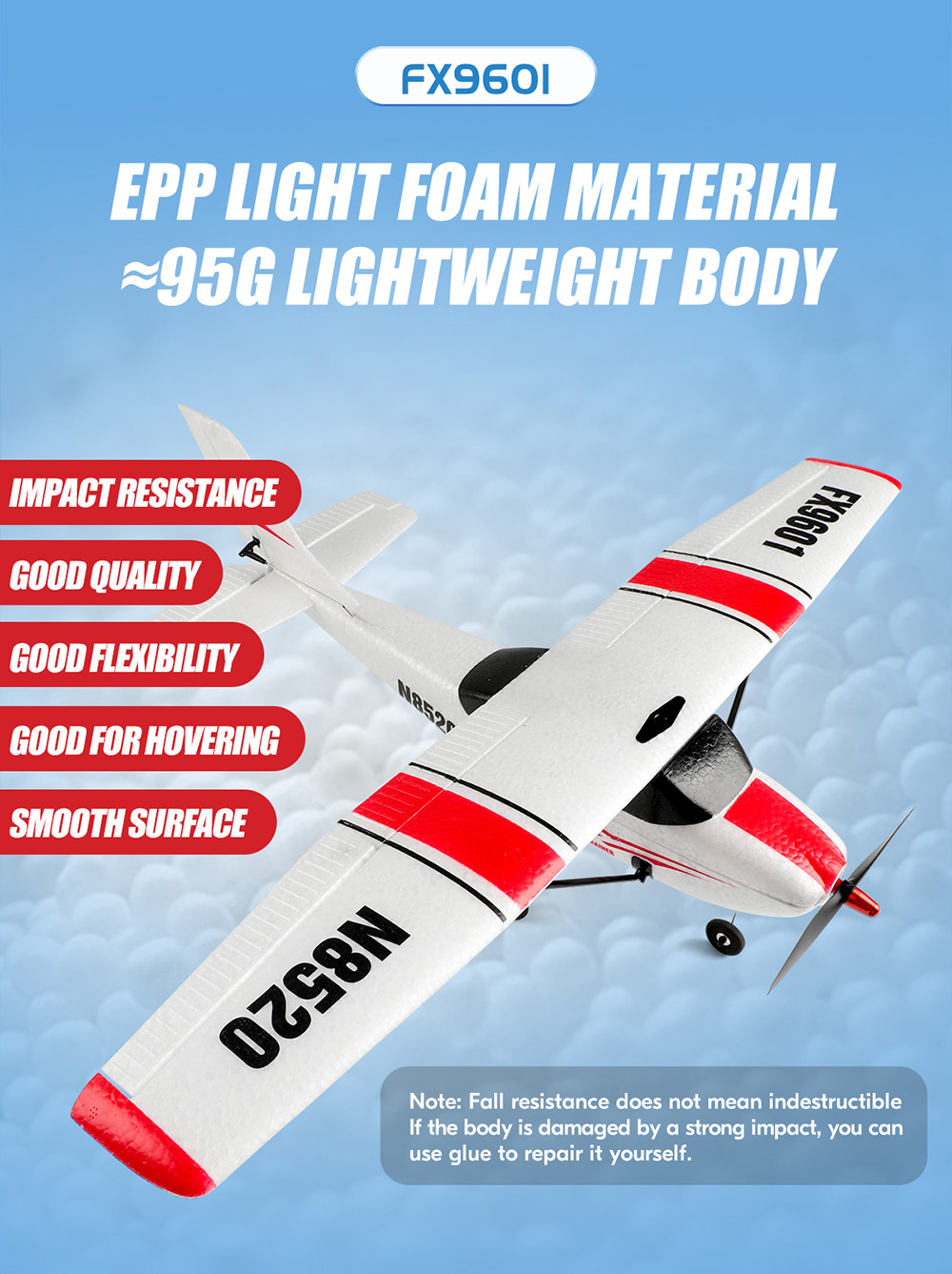 Flybear-FX9601-Cessna-182-Spannweite-520mm-24GHz-4CH-RC-Flugzeug-aus-EPP-mit-eingebautem-Gyro-3D--6G-2016716-11